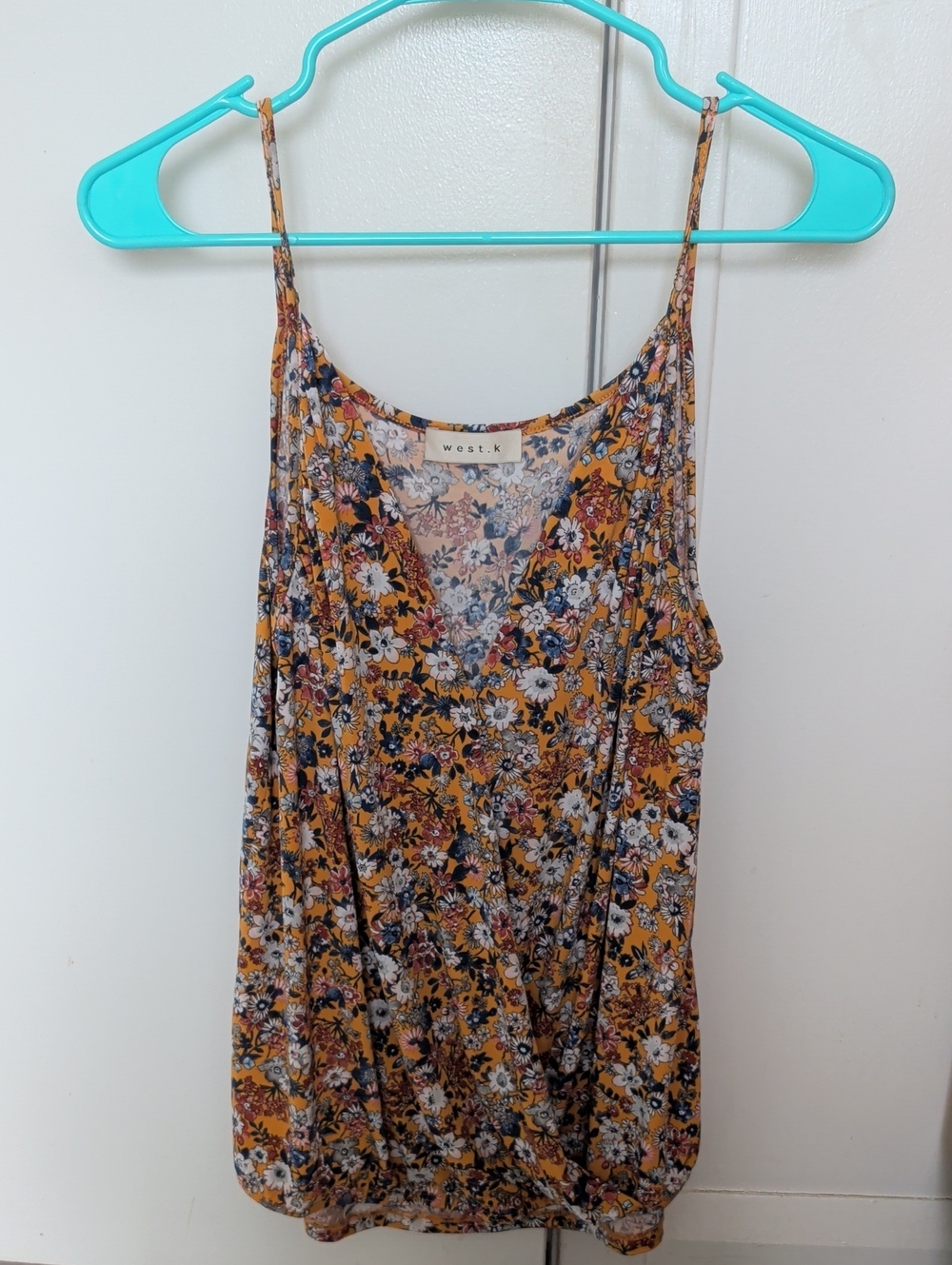 Women's Floral Knit Cami in Orange Dais